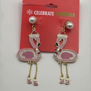 Celebrate Together Pink Flamingo Earrings